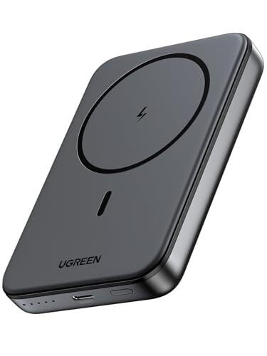 UGREEN Nexode Magnetic Wireless Power Bank Fast Charging, 10000mAh MagSafe-Compatible Portable Charger PD 20W USB-C Battery Pack Compatible with iPhone 15/14/13/12 Plus/Pro/Pro Max/Mini
