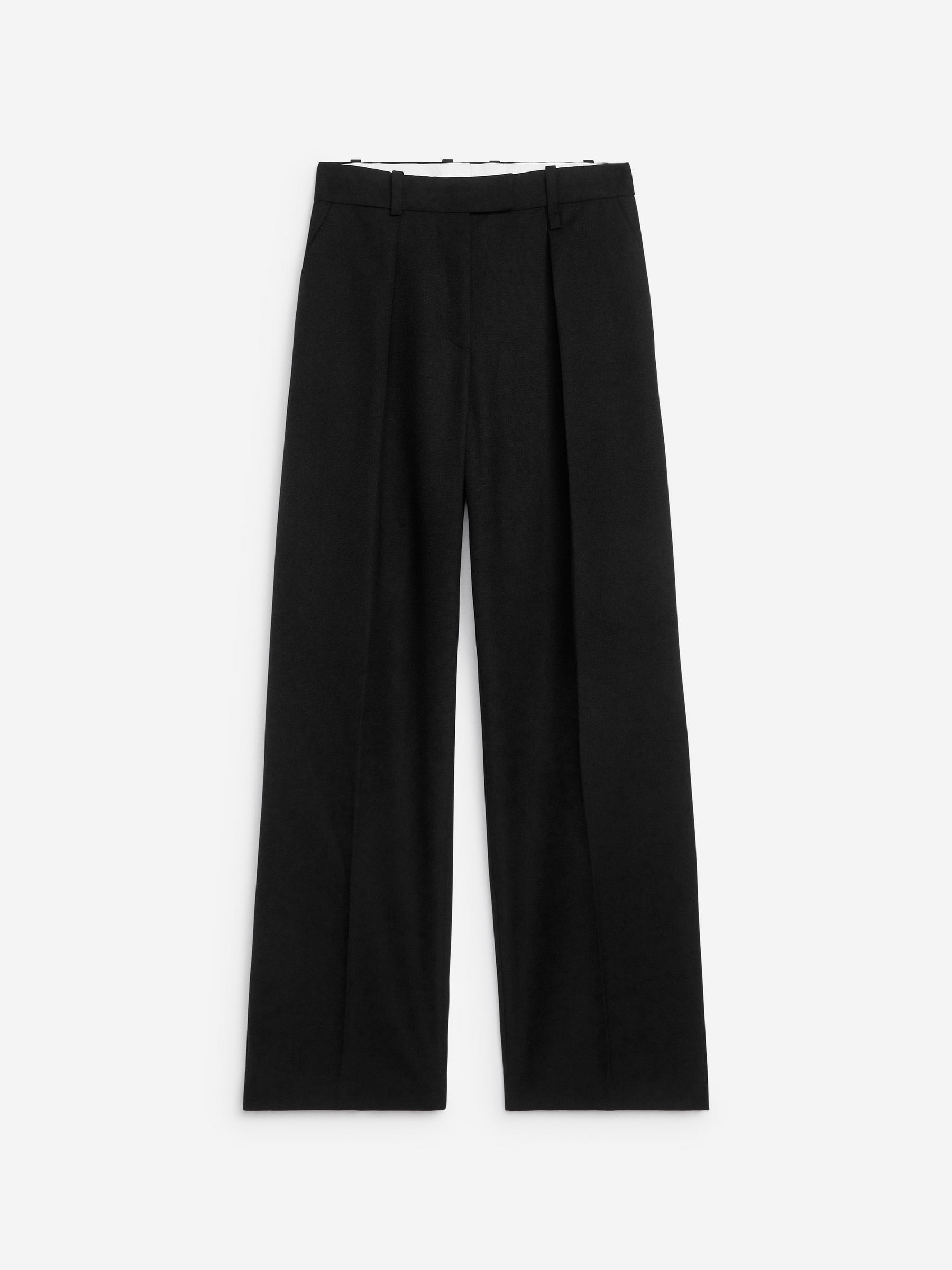 High-Waist Pleated Trousers &ndash; Black &ndash; Women &ndash; Arket Gb