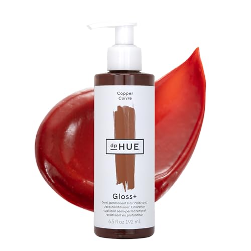 Dphue Gloss+, Copper - 6.5 Oz (8-12 Applications) - Semi-Permanent Hair Color &amp; Conditioner - Lasts Up to Eight Washes - Paraben, Sls &amp; Sles Sulfate Free - Vegan, Leaping Bunny Certified
