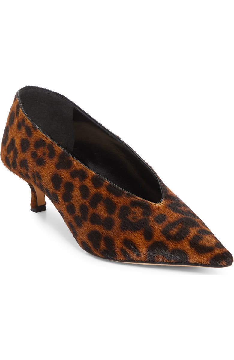 Babouche Genuine Calf Hair Kitten Heel Pump