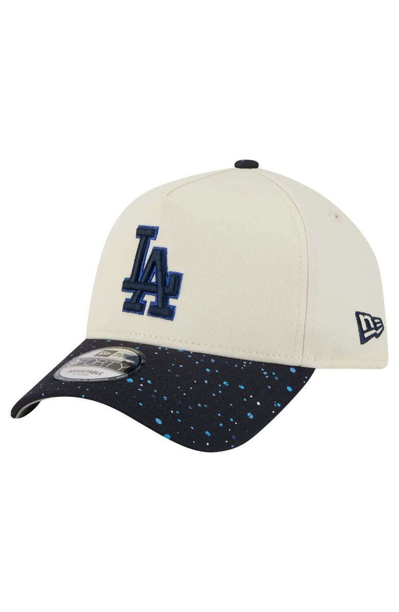 Men's New Era Cream Los Angeles Dodgers Speckle A-Frame 9forty Adjustable Hat