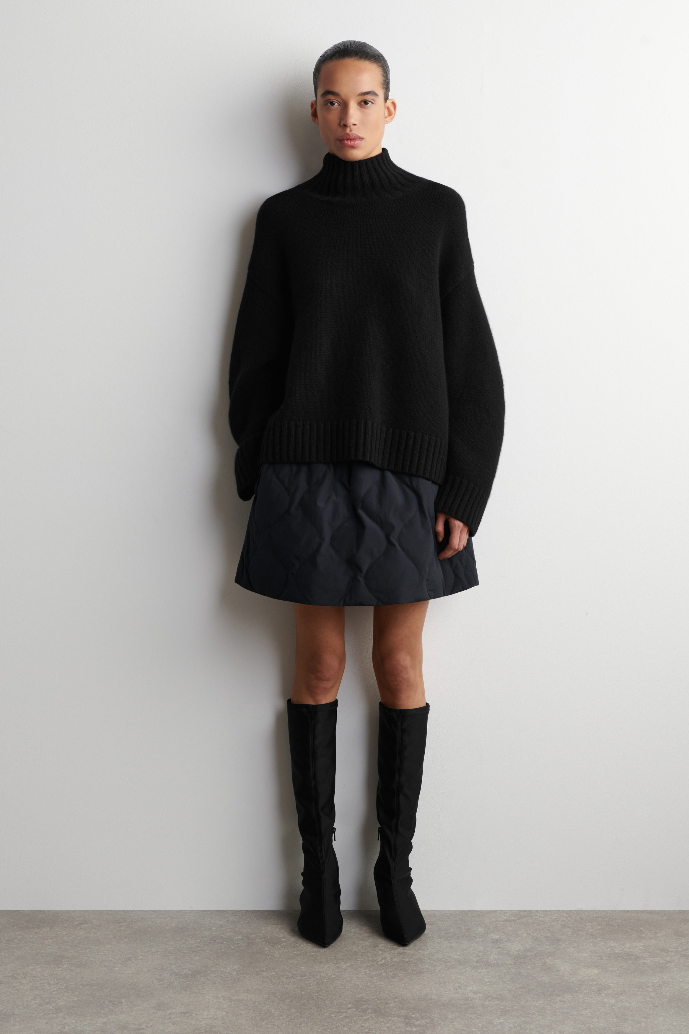 Quilted Down Mini Skirt