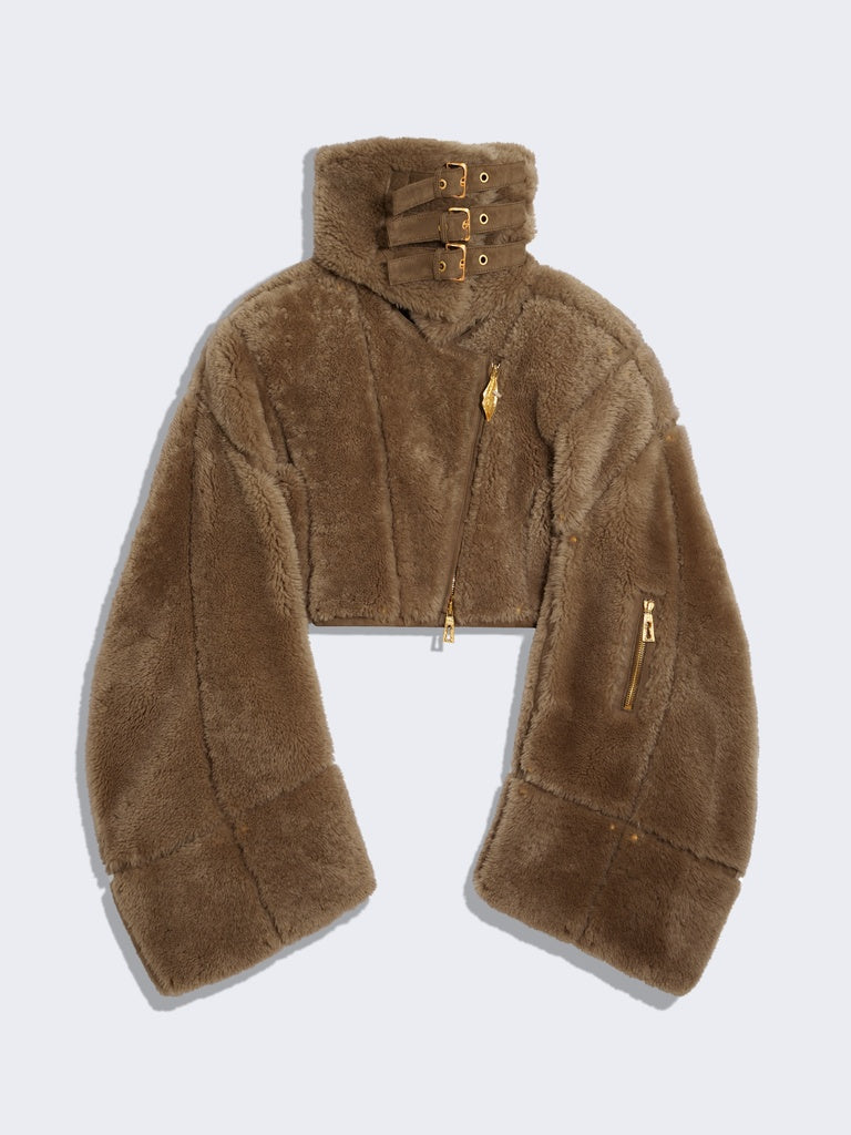 Short Bomber With Stand-Up Collar