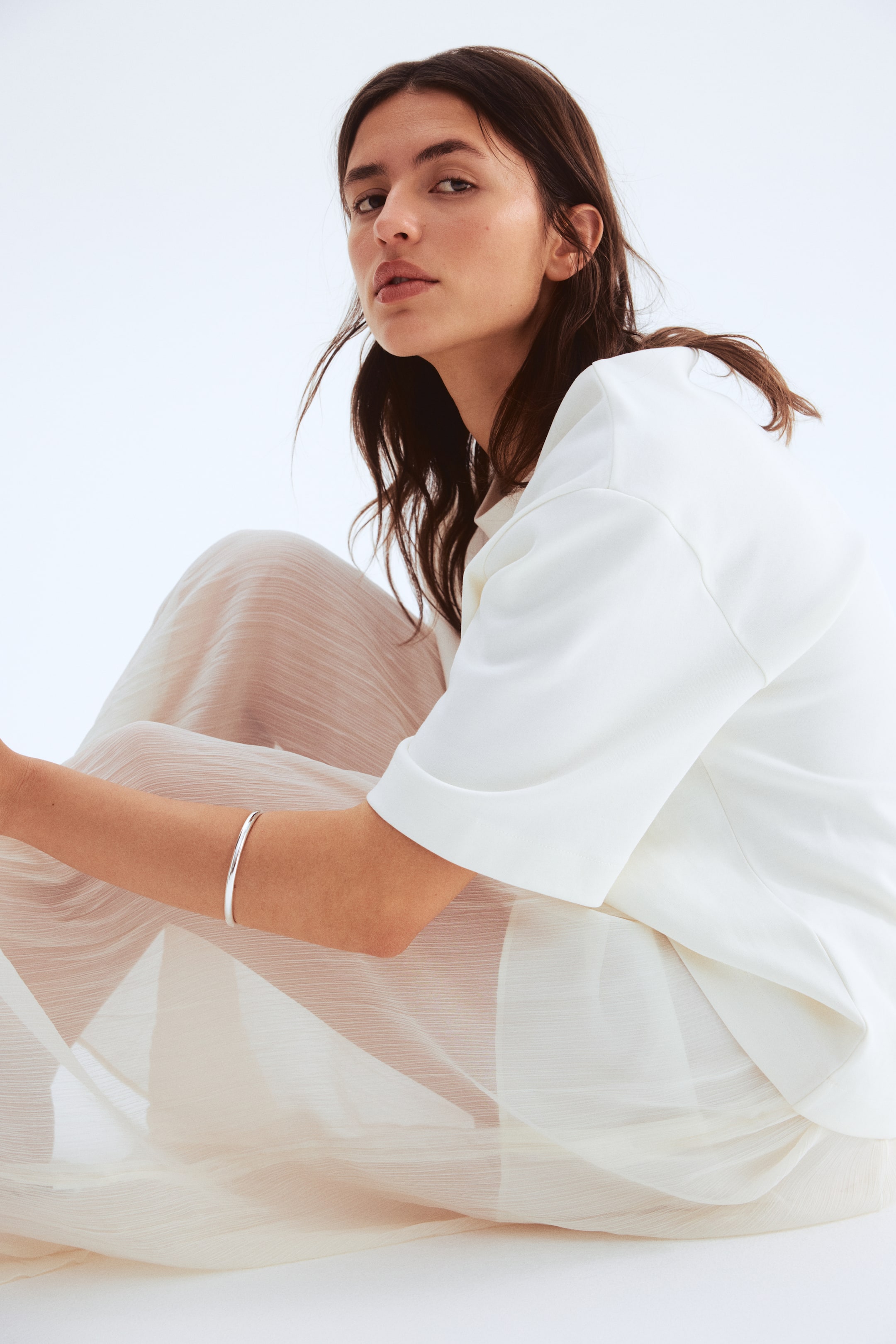 Crinkled Skirt - Dark Brown