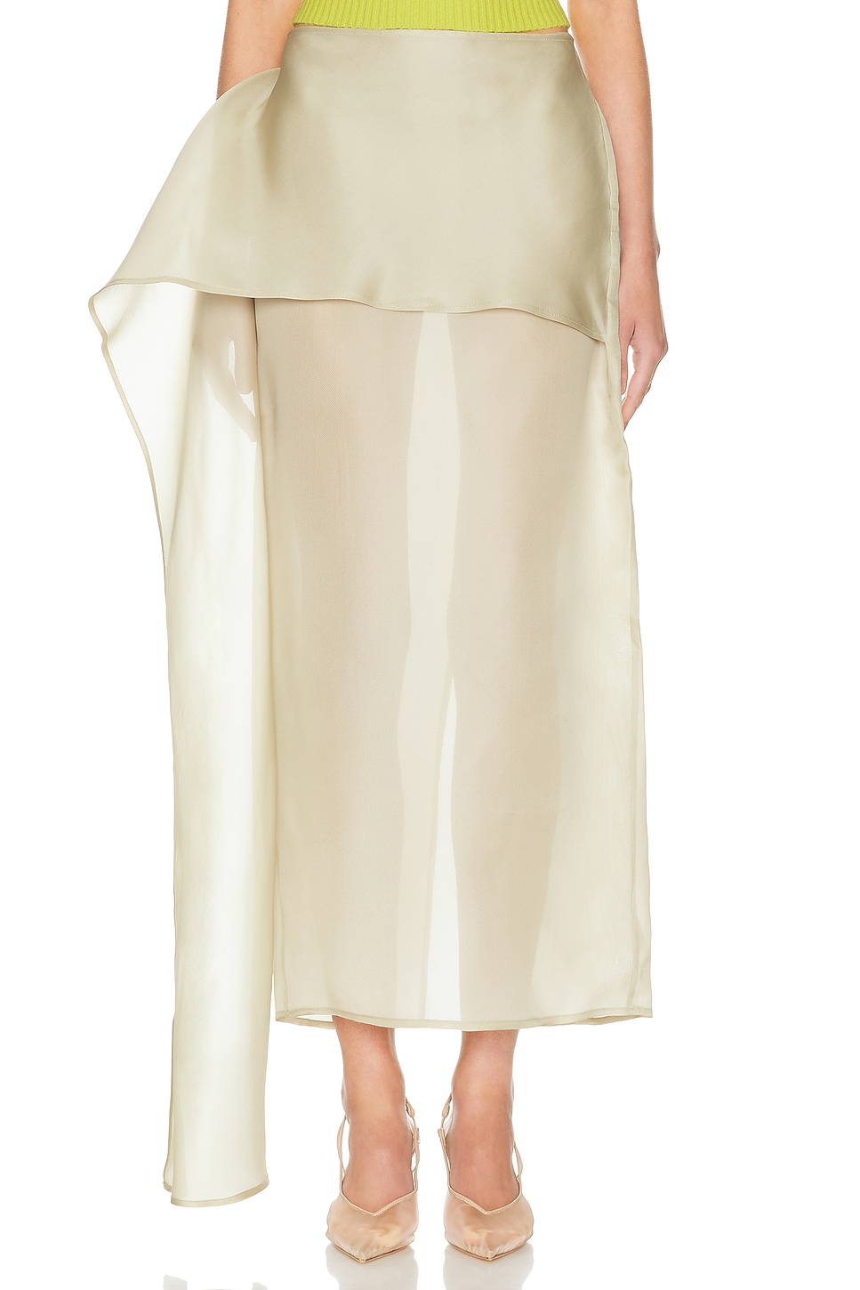 The Silk Gazar Skirt With Drape