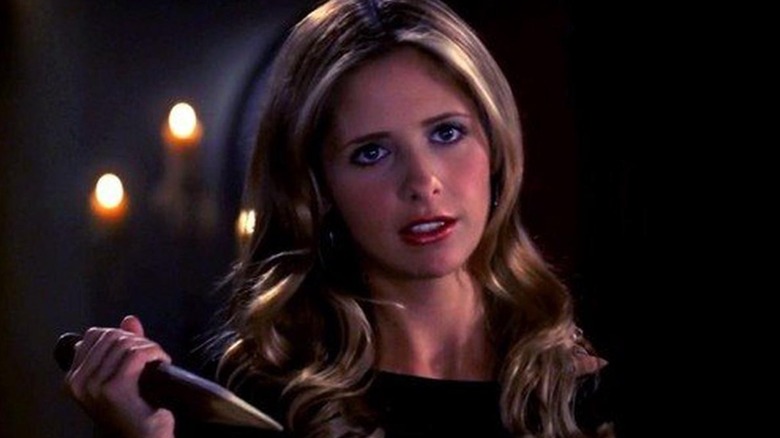 Buffy Summers holding a stake in 
