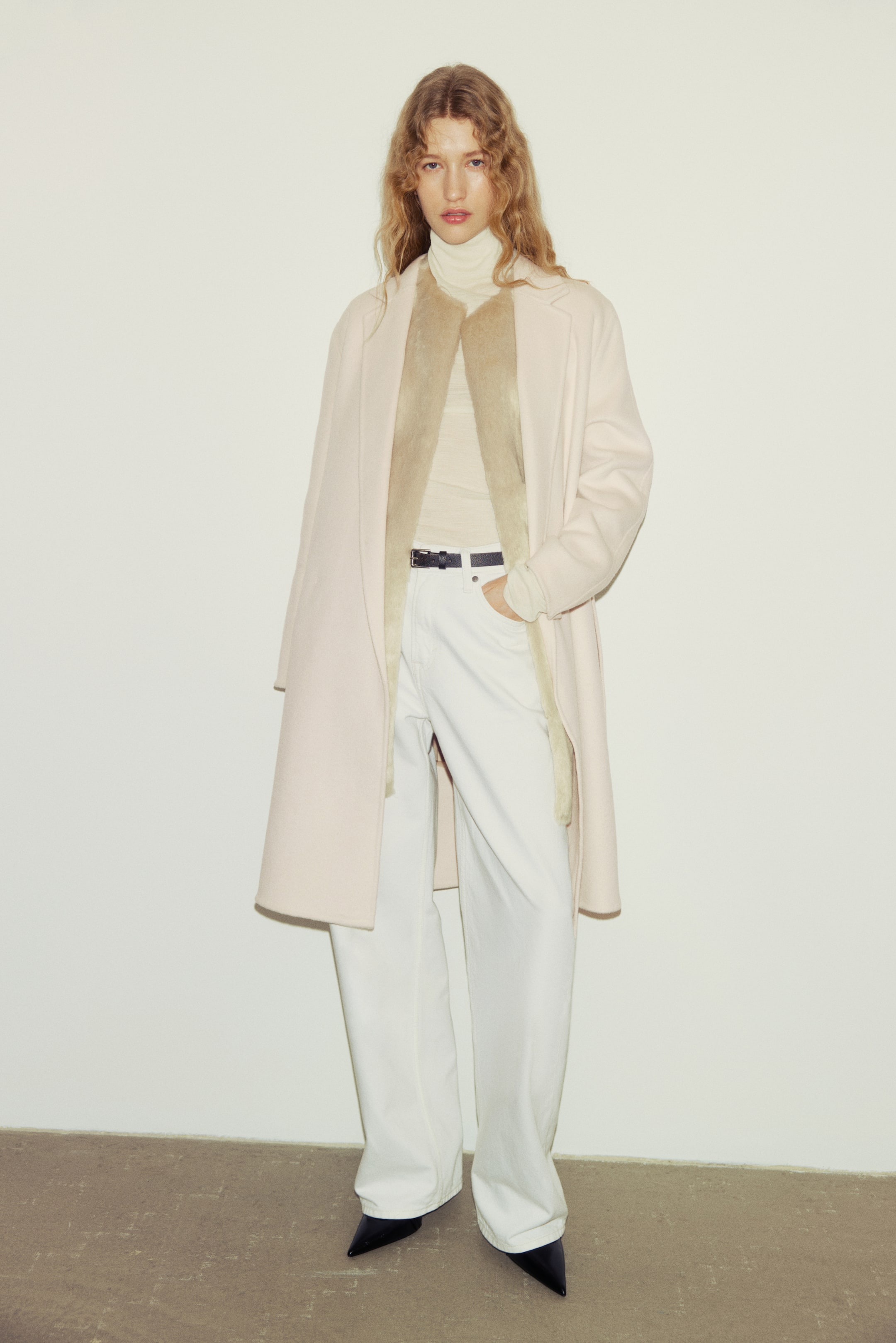 Handmade Wool-Blend Coat - Cream