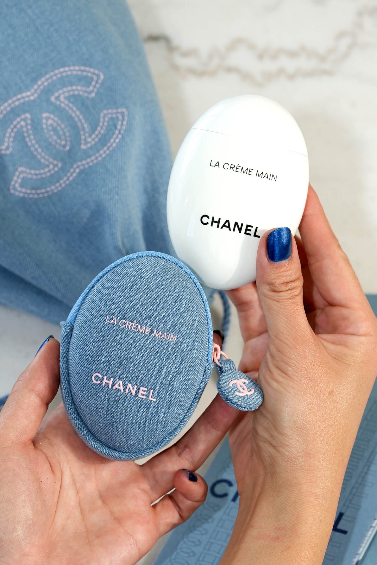 Chanel Denim Hand Cream and Pouch