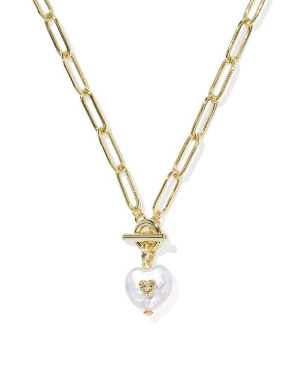 Sasha Heart Gold Link and Chain Necklace&nbsp;