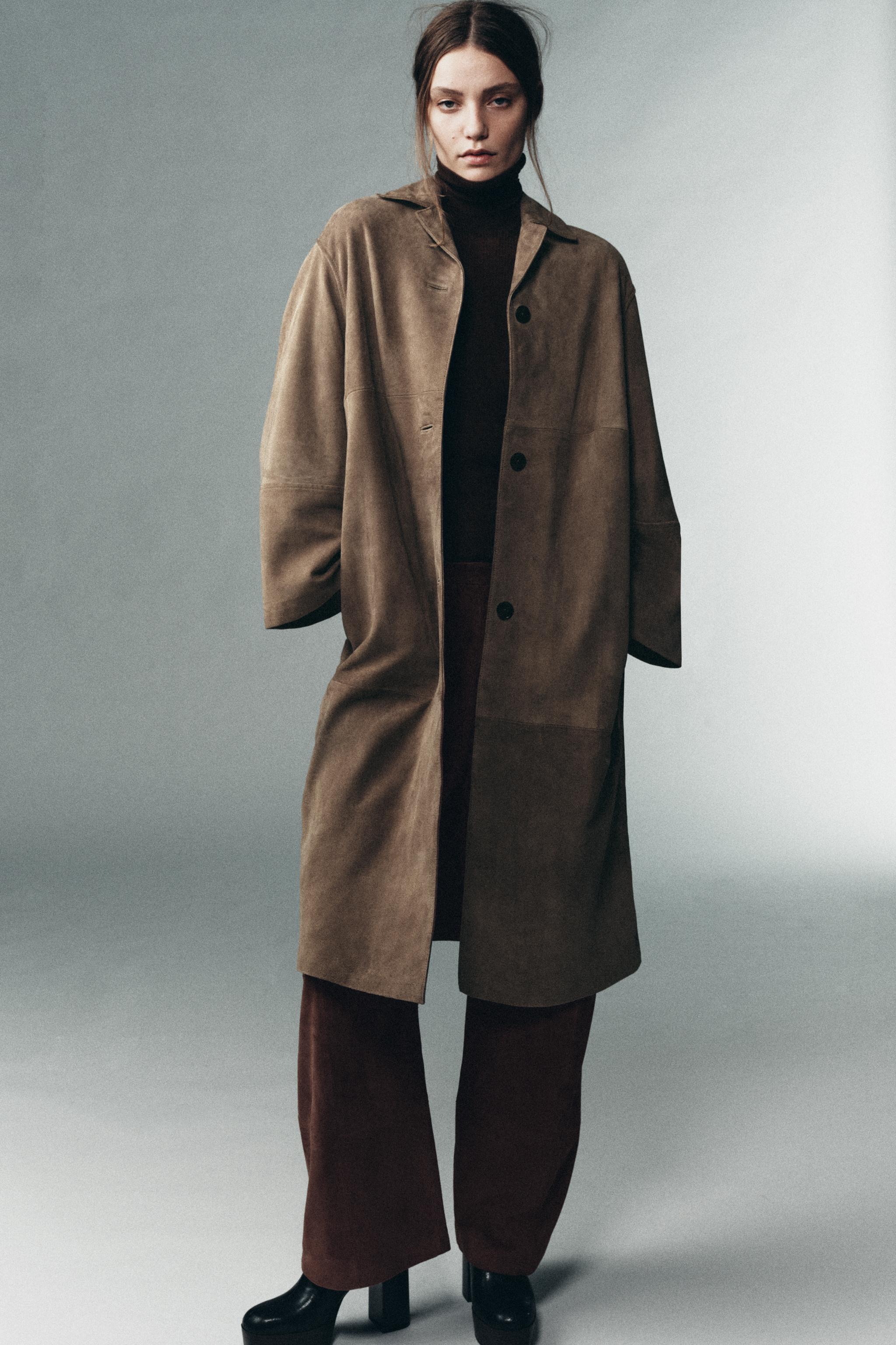 100% Suede Leather Coat Limited Edition