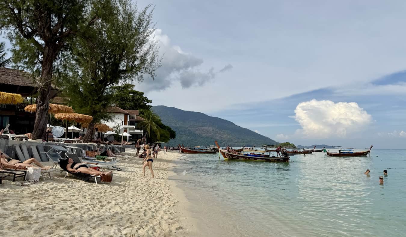 An overdevelopment of a beach on Ko Lipe, Thailand